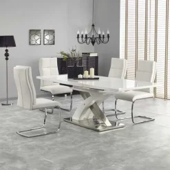 Tavolo 160/220cm in vetro allungabile bianco lucido Iride Gihome®