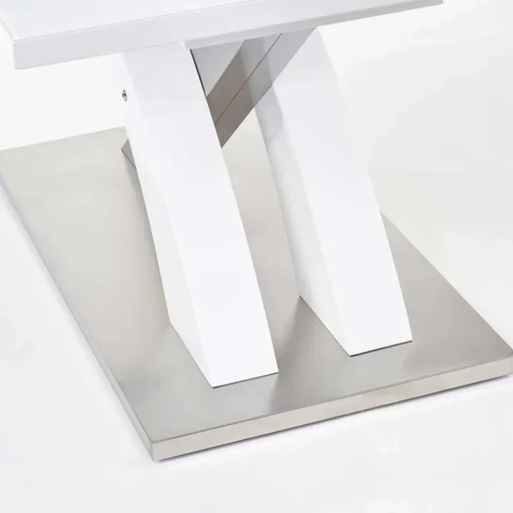 Tavolo 160/220cm in vetro allungabile bianco lucido Iride Gihome®