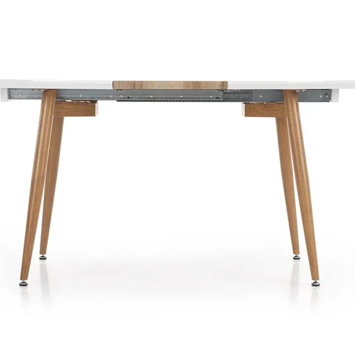 Tavolo 120/200cm ovale allungabile bianco rovere miele Papiro Gihome®