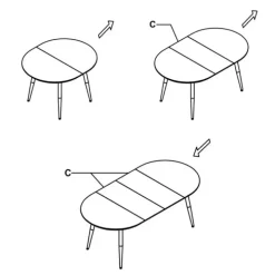 Tavolo 120/200cm ovale allungabile bianco rovere miele Papiro Gihome®