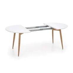 Tavolo 120/200cm ovale allungabile bianco rovere miele Papiro Gihome®