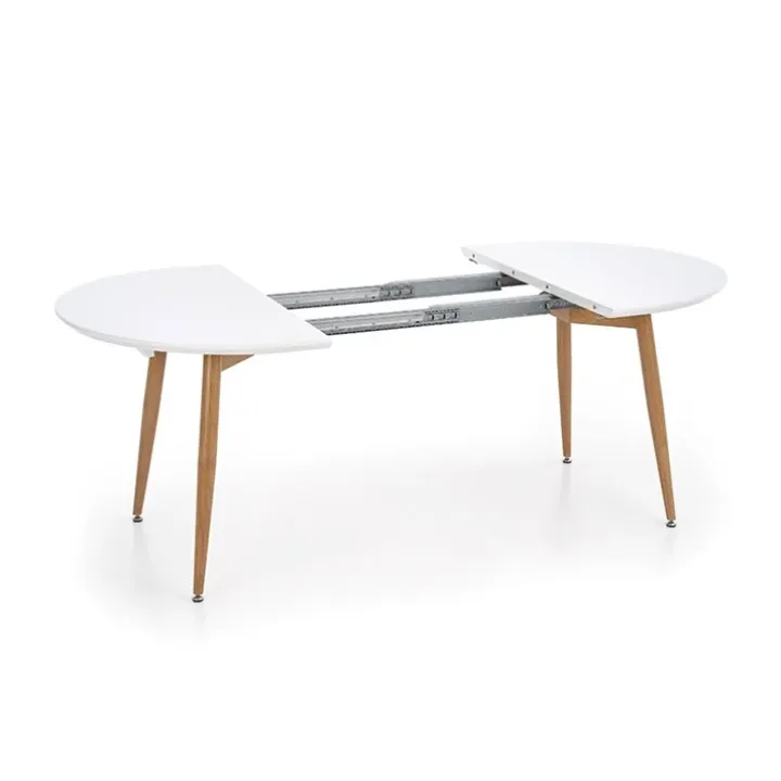 Tavolo 120/200cm ovale allungabile bianco rovere miele Papiro Gihome®