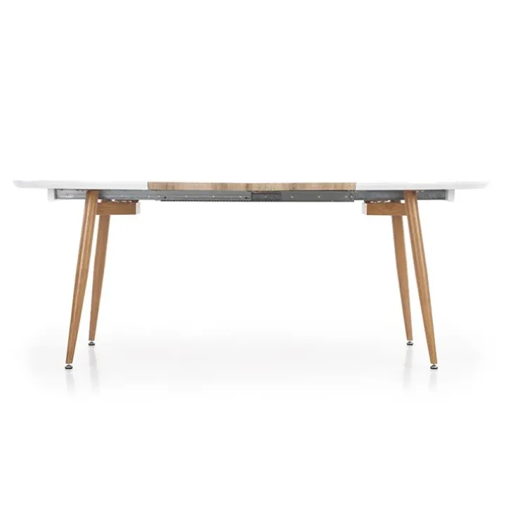 Tavolo 120/200cm ovale allungabile bianco rovere miele Papiro Gihome®