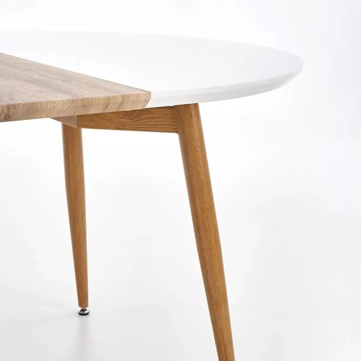 Tavolo 120/200cm ovale allungabile bianco rovere miele Papiro Gihome®