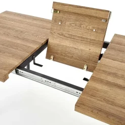 Tavolo 140/180cm rettangolare allungabile noce miele nero Meja