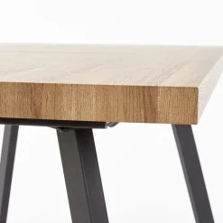 Tavolo 140/180cm rettangolare allungabile noce miele nero Meja