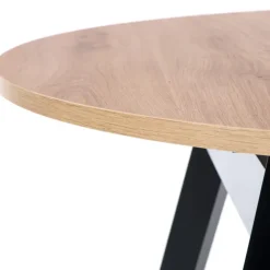 Tavolo 102/142cm rotondo allungabile moderno rovere nero Medina