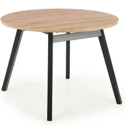 Tavolo 102/142cm rotondo allungabile moderno rovere nero Medina