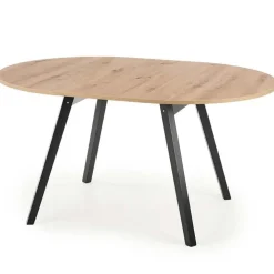 Tavolo 102/142cm rotondo allungabile moderno rovere nero Medina