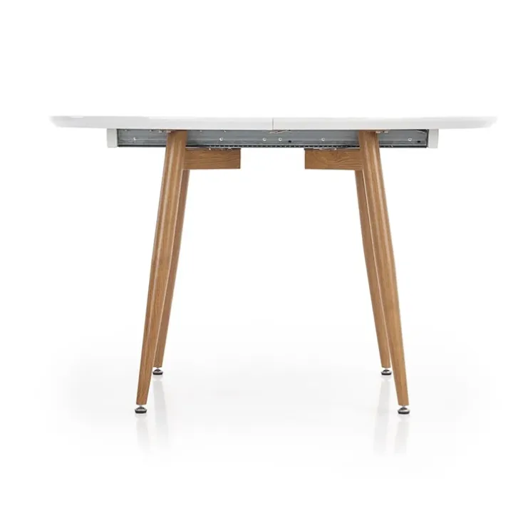 Tavolo 120/200cm rotondo ovale bianco rovere sanremo Papiro Gihome®