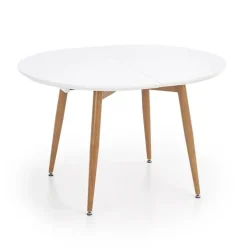 Tavolo 120/200cm rotondo ovale bianco rovere sanremo Papiro Gihome®