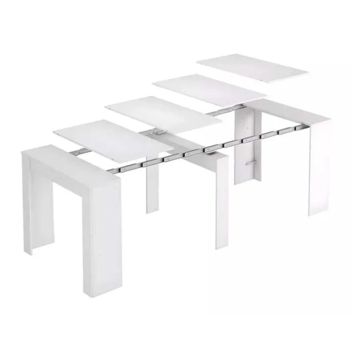 Tavolo consolle allungabile 52/238cm moderno nobilitato bianco opaco Virginia