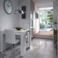 Tavolo consolle allungabile 52/238cm moderno nobilitato bianco opaco Virginia