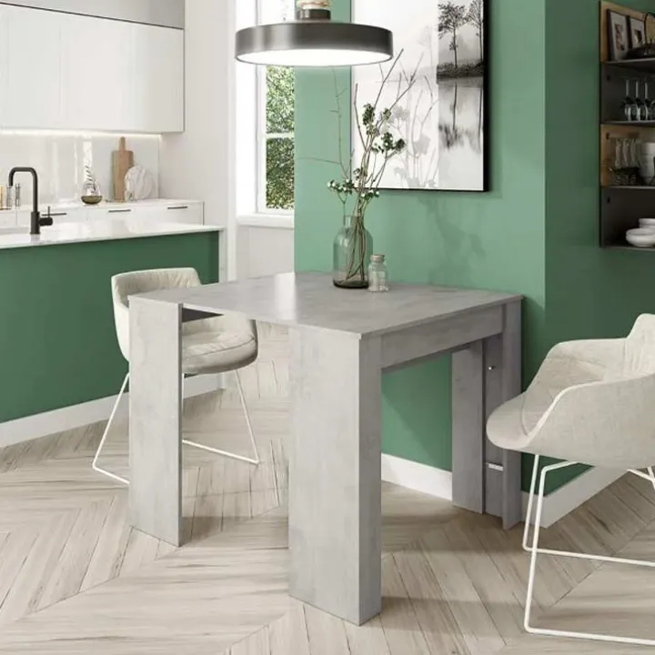 Tavolo consolle allungabile 52/238cm moderno nobilitato grigio cemento Virginia