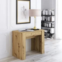 Tavolo consolle allungabile 52/238cm moderno nobilitato rovere rustico Virginia