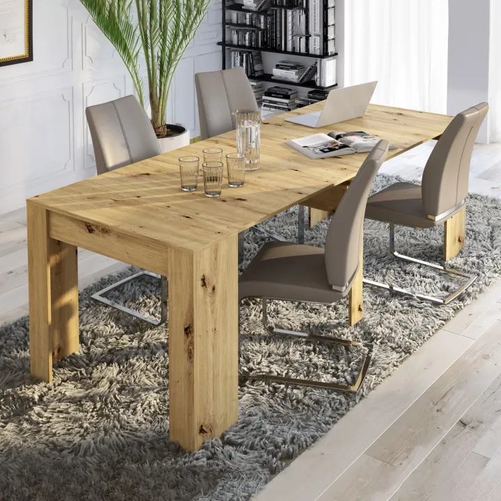 Tavolo consolle allungabile 52/238cm moderno nobilitato rovere rustico Virginia