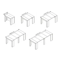 Tavolo consolle allungabile 51/237cm bianco lucido Atalanta