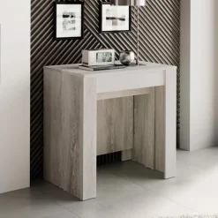 Tavolo consolle allungabile 54/252cm moderno bianco frassinato Violette