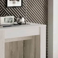 Tavolo consolle allungabile 54/252cm moderno bianco frassinato Violette