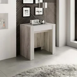 Tavolo consolle allungabile 54/252cm moderno bianco frassinato Violette