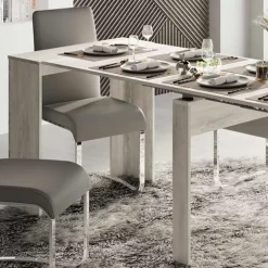 Tavolo consolle allungabile 54/252cm moderno bianco frassinato Violette