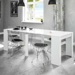 Tavolo consolle allungabile 51/237cm bianco lucido Asia Gihome®