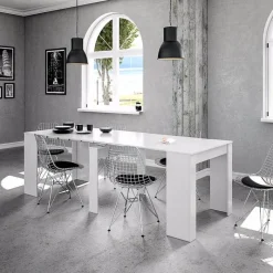 Tavolo consolle allungabile 51/237cm bianco lucido Asia Gihome®