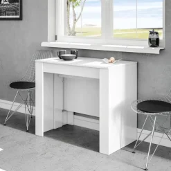 Tavolo consolle allungabile 51/237cm bianco lucido Asia Gihome®