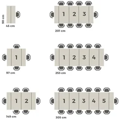 Tavolo consolle allungabile 50-300cm bianco frassinato Zenzero