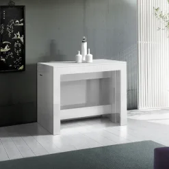 Tavolo consolle allungabile 50-300cm bianco frassinato Zenzero