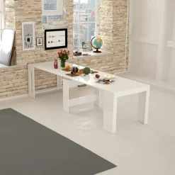 Tavolo consolle allungabile 50-300cm bianco lucido Zenzero