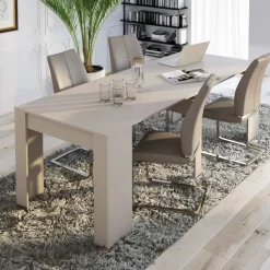 Tavolo consolle allungabile 52/238cm moderno nobilitato beige cashmere Virginia