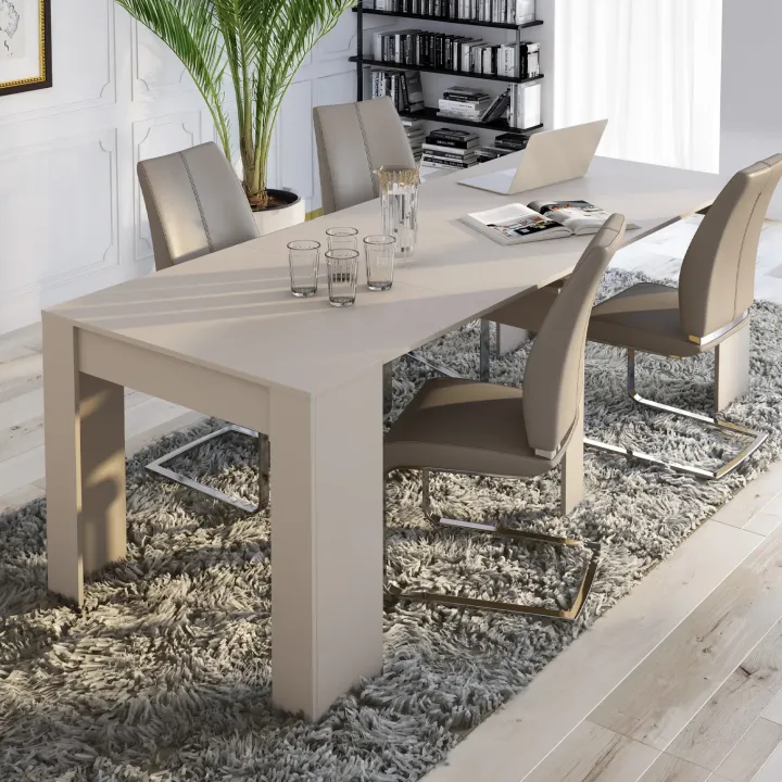 Tavolo consolle allungabile 52/238cm moderno nobilitato beige cashmere Virginia