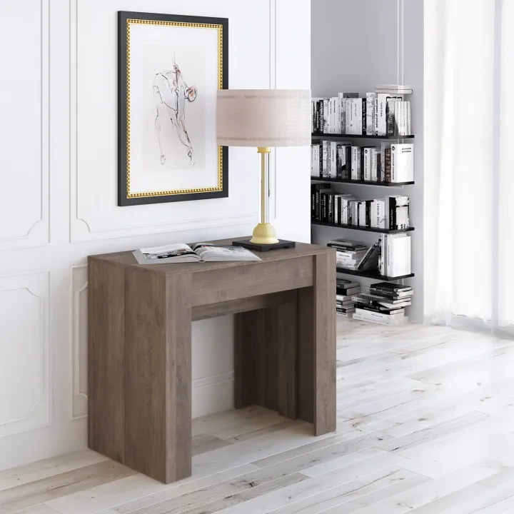 Tavolo consolle allungabile 52/238cm moderno nobilitato noce Virginia