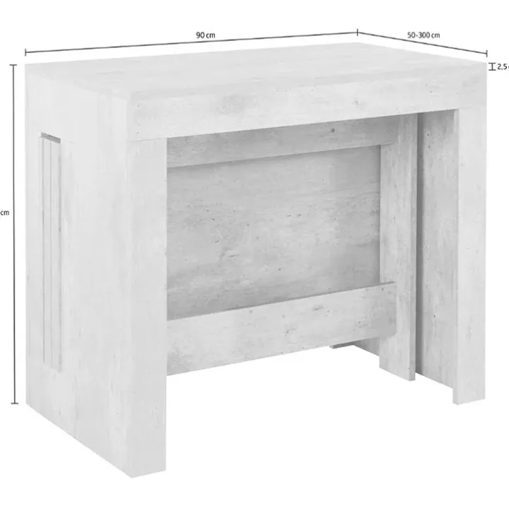 Tavolo consolle allungabile 50-300cm ossido Zenzero