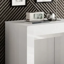 Tavolo consolle allungabile 54/252cm moderno bianco lucido Violette