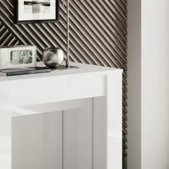 Tavolo consolle allungabile 54/252cm moderno bianco lucido Violette
