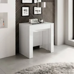Tavolo consolle allungabile 54/252cm moderno bianco lucido Violette