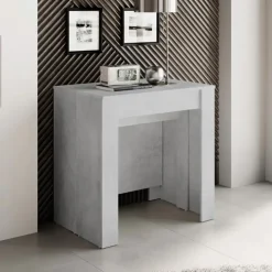 Tavolo consolle allungabile moderno 54/252cm grigio cemento Violette