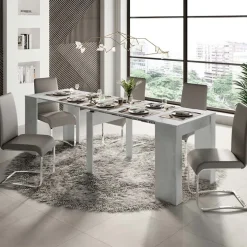 Tavolo consolle allungabile moderno 54/252cm grigio cemento Violette