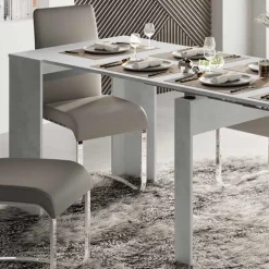 Tavolo consolle allungabile moderno 54/252cm grigio cemento Violette