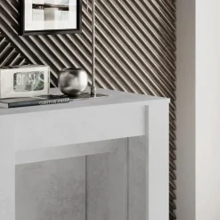 Tavolo consolle allungabile moderno 54/252cm grigio cemento Violette