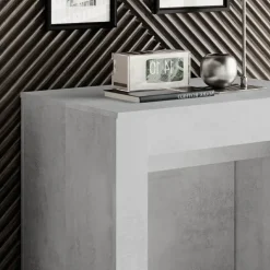 Tavolo consolle allungabile moderno 54/252cm grigio cemento Violette