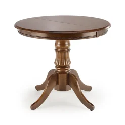 Tavolo da pranzo allungabile rotondo 90/124cm noce scuro Circle