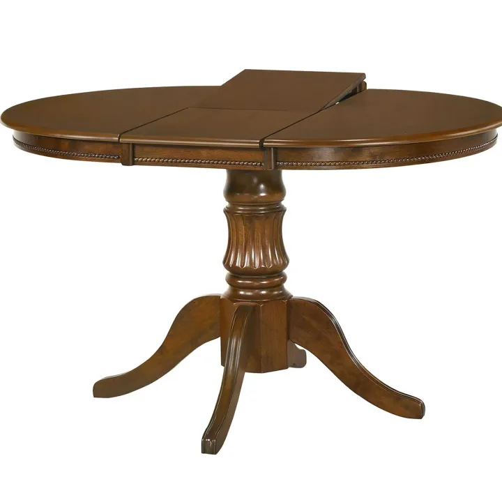 Tavolo da pranzo allungabile rotondo 90/124cm noce scuro Circle