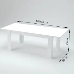 Tavolo da pranzo allungabile 160-210cm bianco frassinato Zenzero