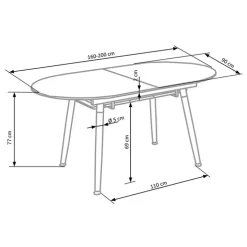 Tavolo da pranzo allungabile 160/200cm bianco opaco rovere Giove Gihome®