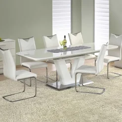 Tavolo da pranzo allungabile 160/220cm bianco lucido Gerbera Gihome®