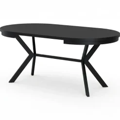 Tavolo da pranzo allungabile 90/166 cm rotondo nero Vortex