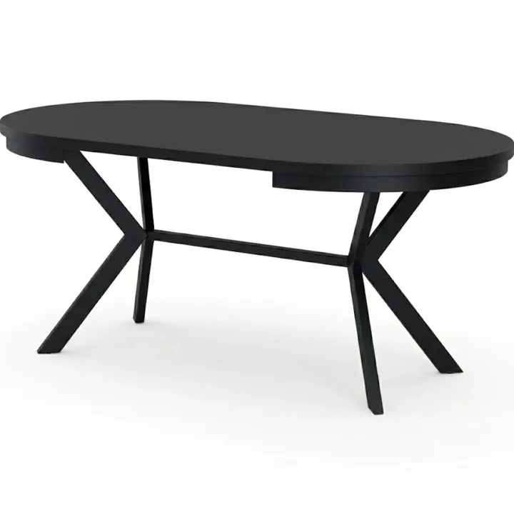 Tavolo da pranzo allungabile 90/166 cm rotondo nero Vortex